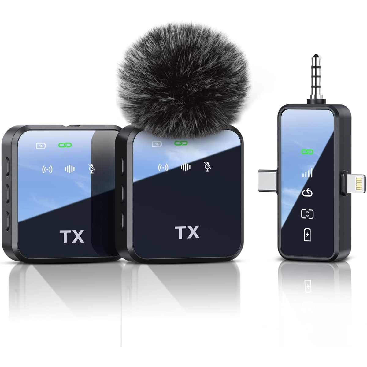 PQRQP 3-in-1 Microphone for iPhone/Android/Camera GT19