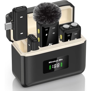 PQRQP Cordless Double Mics for Video Recording, YouTube, TikTok SX22