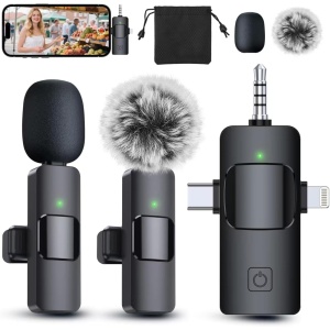 PQRQP Professional Wireless Lavalier Microphone for Live Streaming GT16